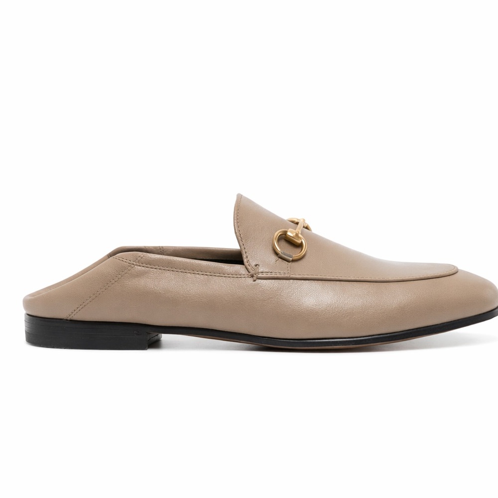 Authentic Gucci Horsebit leather loafers in beige/ Women Size 38.5